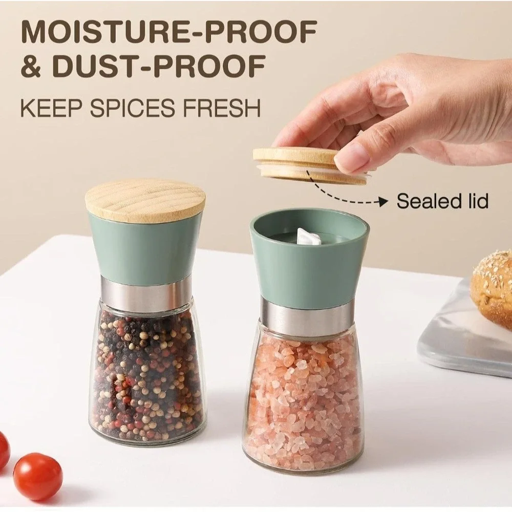 VUCCHiNi Salt  and Pepper Grinder Set -adjustable Coarseness